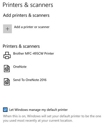 Set Default Printer in Windows 10